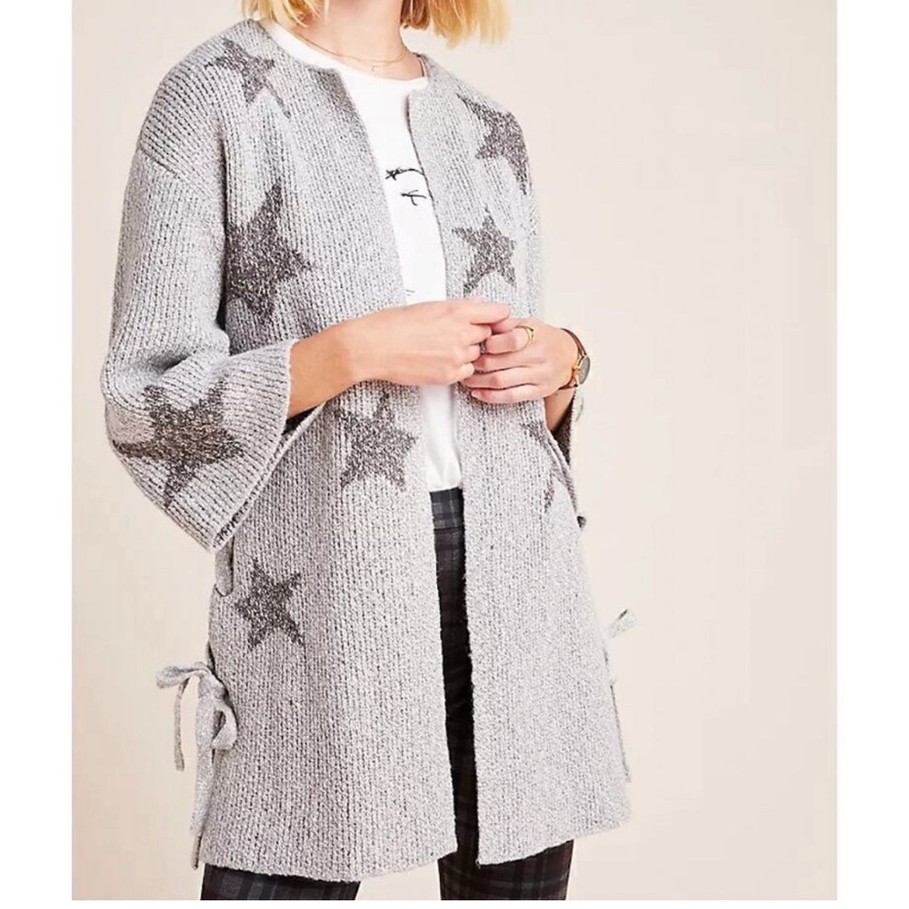 Cupcakes and Cashmere Etoile Star Open Front Side-tie Cardigan Size XS